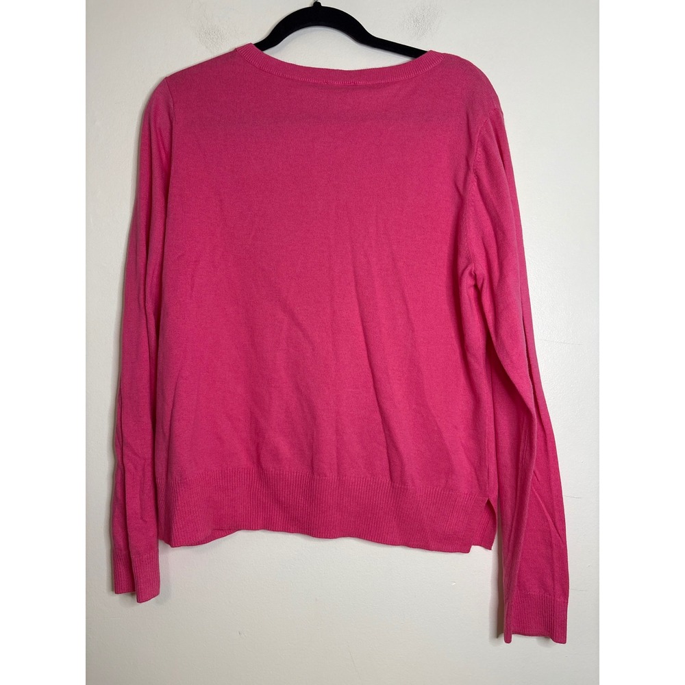 Talbots Womens Pink V-Neck Long Sleeve Knit Pullover Sweater Size L NEW - Picture 5 of 5